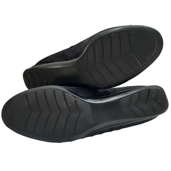 VANELI SPORT Chineka Reptile Embossed Leather Wedge Slip-ons Sz 9 Black - Picture 9 of 10